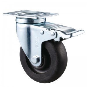 Medium Duty - kromattu kotelo mustalla TPE-pyörällä