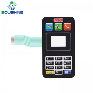 Korkealaatuinen OEM-kohokuvioitu painike membraaninäppäimistö liittimellä