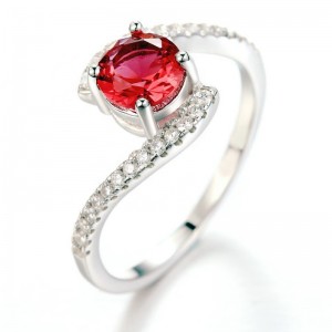 Kihlasormus naisille ametisti, kuutio zirkoniumoksidirenkaat rubiinirenkaat lupaavat renkaat