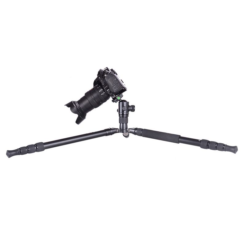 Kingjoy Travel Tripod Kit, alumiininen videokamerajalusta nestemäisellä panorointipäällä, keskipylväs, säädettävä jalkakulma, yhteensopiva Canon Nikon DSLR -videokuvaukseen