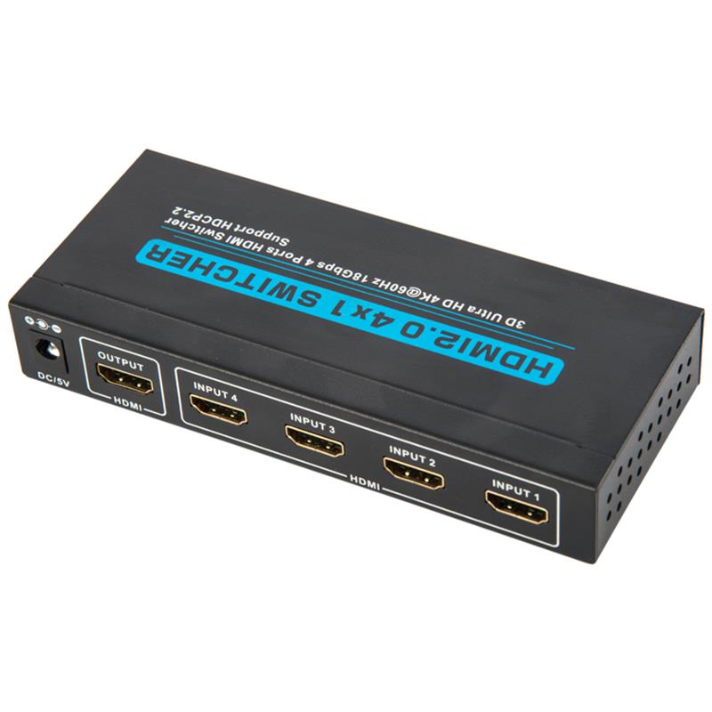 V2.0 HDMI 4x1 -kytkin tukee 3D Ultra HD 4Kx2K @ 60Hz HDCP2.2