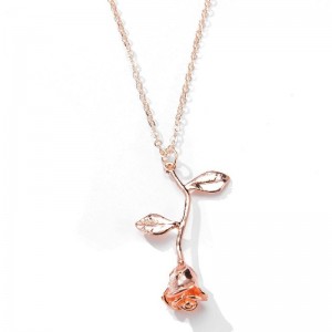 ROSE GOLD ROSE PENDANT GEMSTONE kaulakoru naisten kaulakoru 925 HERÄ Hopea