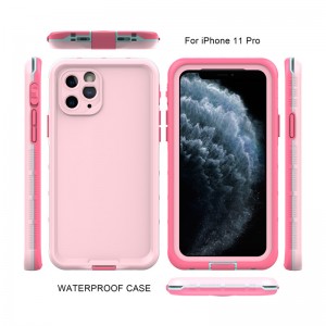 Apple iphone 11 pro vedenpitävä 100 vedenpitävä puhelinkotelo iphone 11 pro waterfective puch (vaaleanpunainen), jonka taustapinta on kiinteä