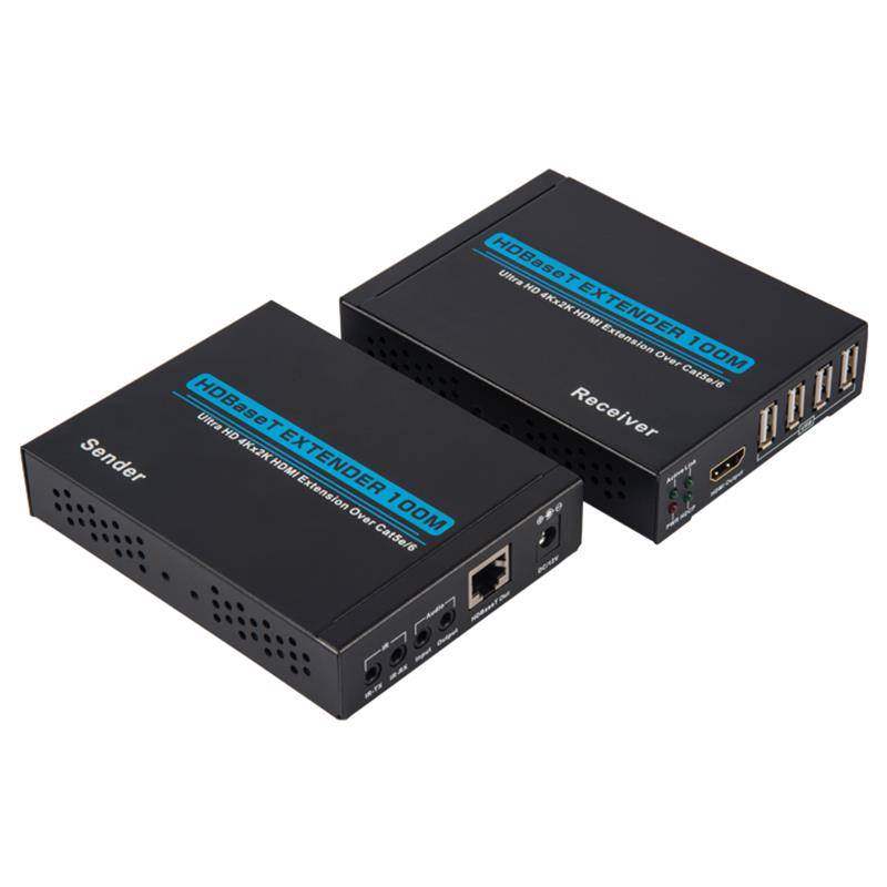 V1.4 4K Baset HDMI KVM Extender 100m yli Single cat5e/6 cable100m@4Kx2K/30Hz