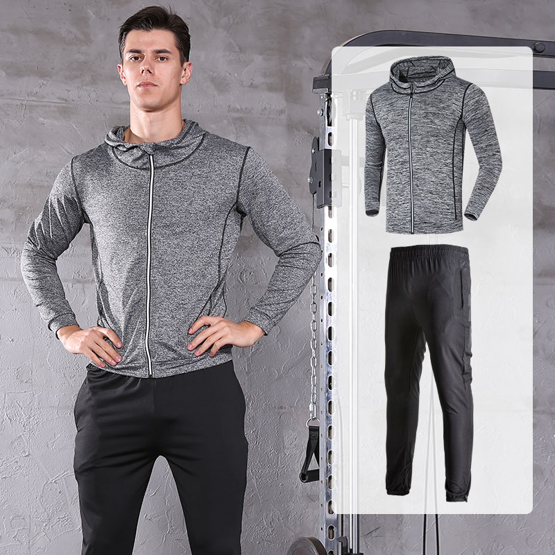 FDMM022- Men s Sports Running Set Outwear Hoodie+ Pants