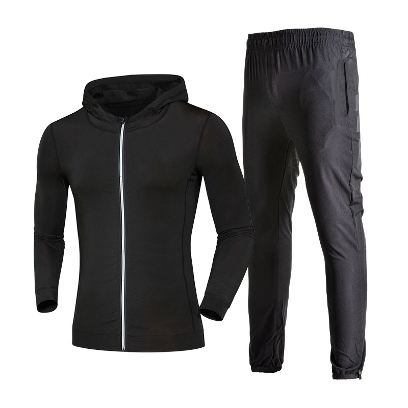 FDMM022- Men s Sports Running Set Outwear Hoodie+ Pants