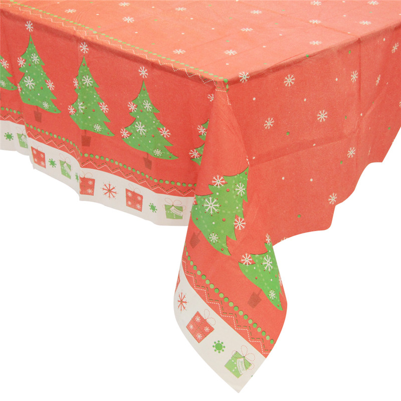 Joulupäivä Muovi pöytäliina vedenpitävä, lämpökestävä, ruudullinen pvc-pöytä, jossa on muokattu punainen väri
