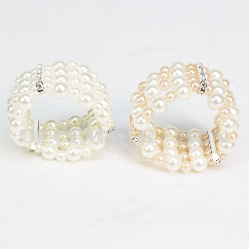 Tukku kaunis kiilto helmi lautasliina rengas