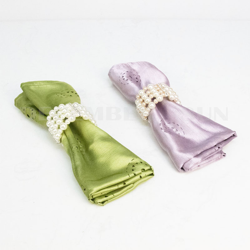 Tukku kaunis kiilto helmi lautasliina rengas