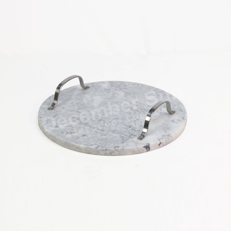 Kuuma myy marmorinen tarjoilualusta metallisella kahvalla