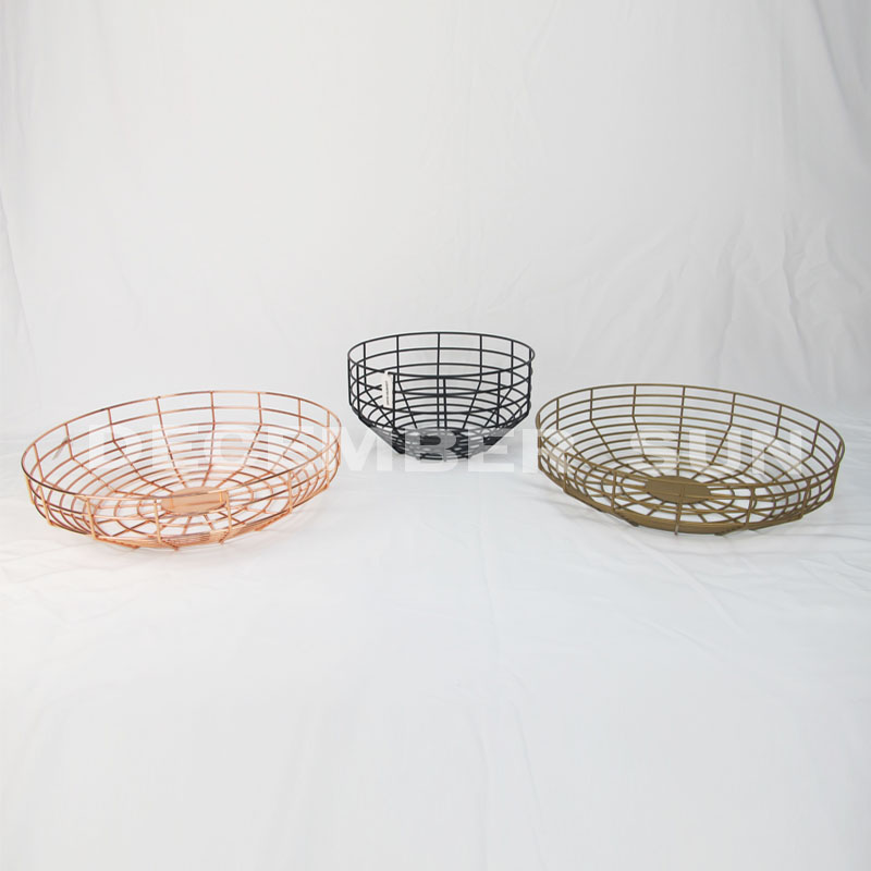 Pyöreä hedelmämetalli kori