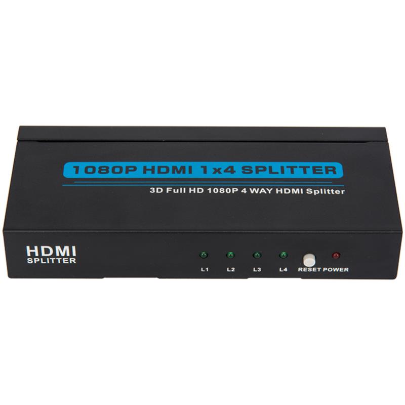 4-porttiinen HDMI 1x4 -jakaja tukee 3D Full HD 1080P: tä