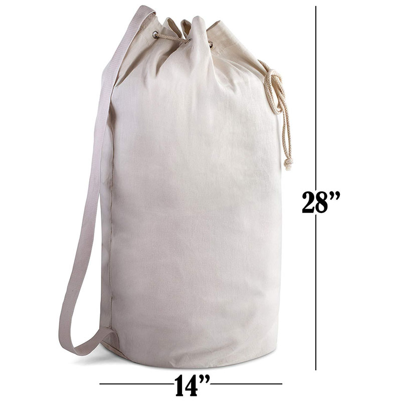 SG71 Eco-Friendly Organic Cotton Canvas Duffle Printable Hotel Drawstring Laundry Wash Bag Heavy Duty