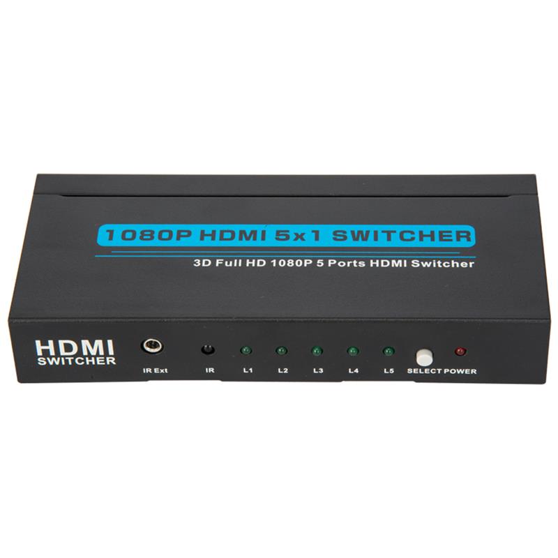 V1.3 HDMI 5x1 -kytkin tukee 3D Full HD 1080P: tä