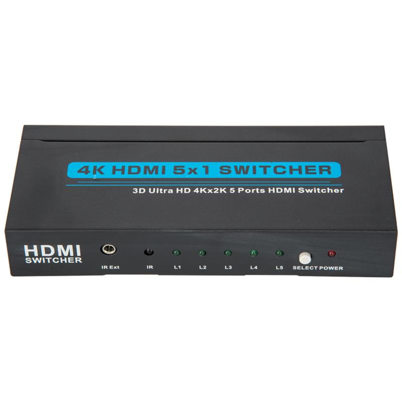 V1.4 4K / 30Hz HDMI 5x1 -kytkin tukee 3D Ultra HD 4K * 2K / 30Hz