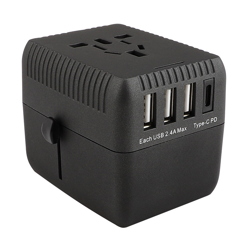 PD Universal Travel Adapter - Yksi kansainvälinen seinälaturin verkkovirtalaite, jossa 5A Smart Power ja 3.0A USB Type-C - USA EU EU UK AUS