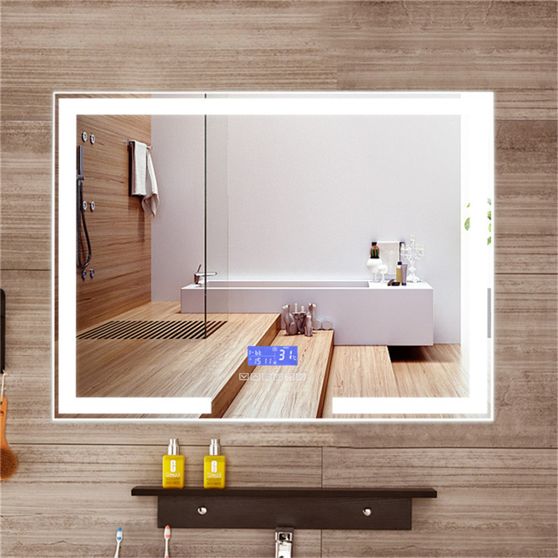 Hotellin kylpyhuone Anti-Fog Moniväriset valot Kosketus Näytöstä Bluetooth Speaker Led Mirror