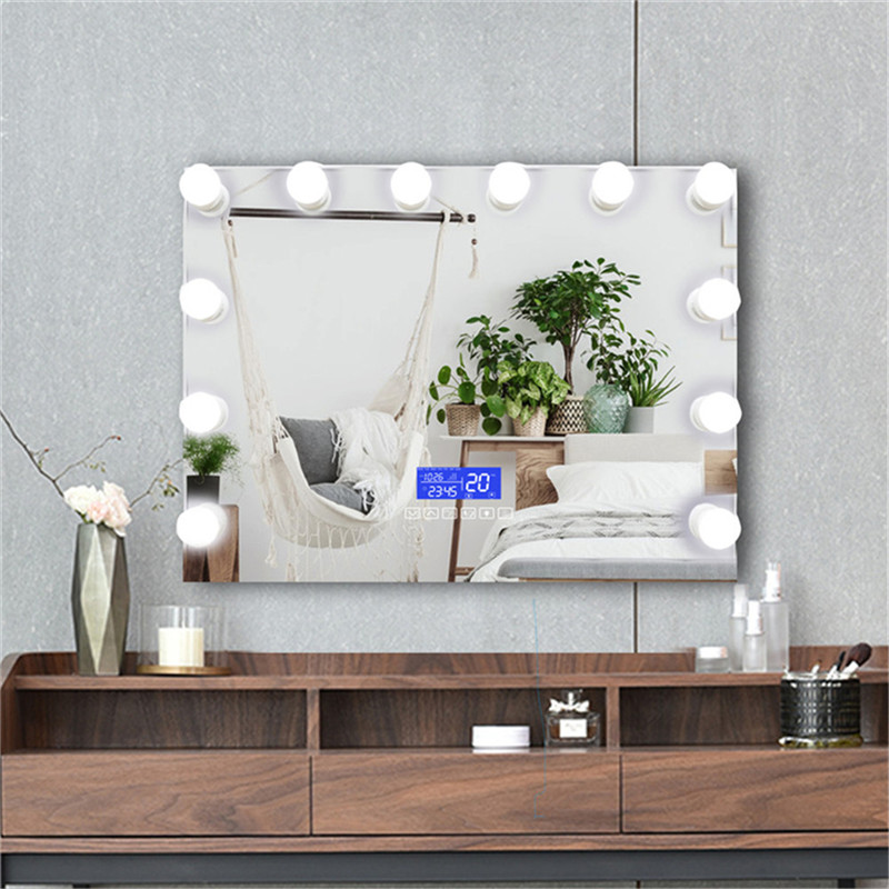 Sisustava Kauneus Vanity Touch Screen Bluetooth Mirror Wall-asentama Hollywood-ohjainen turhamaisuuspeili