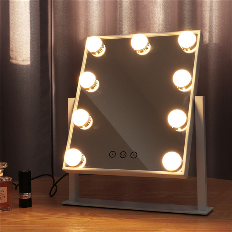 Touch Control Dimmable Brightness 360 Pyörivä Vanity Makep Hollywood Mirror 12 LED Bulbs