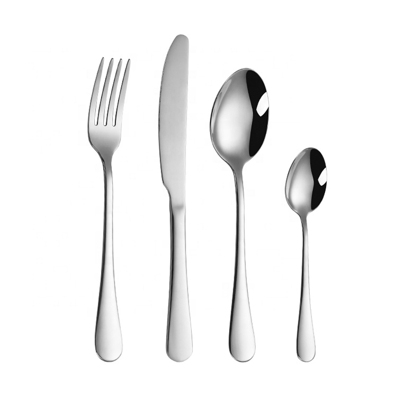 peilikiillotin korkealaatuiset ruostumattomasta teräksestä valmistetut ruokailuvälineet, hopeinen inox flatware setti