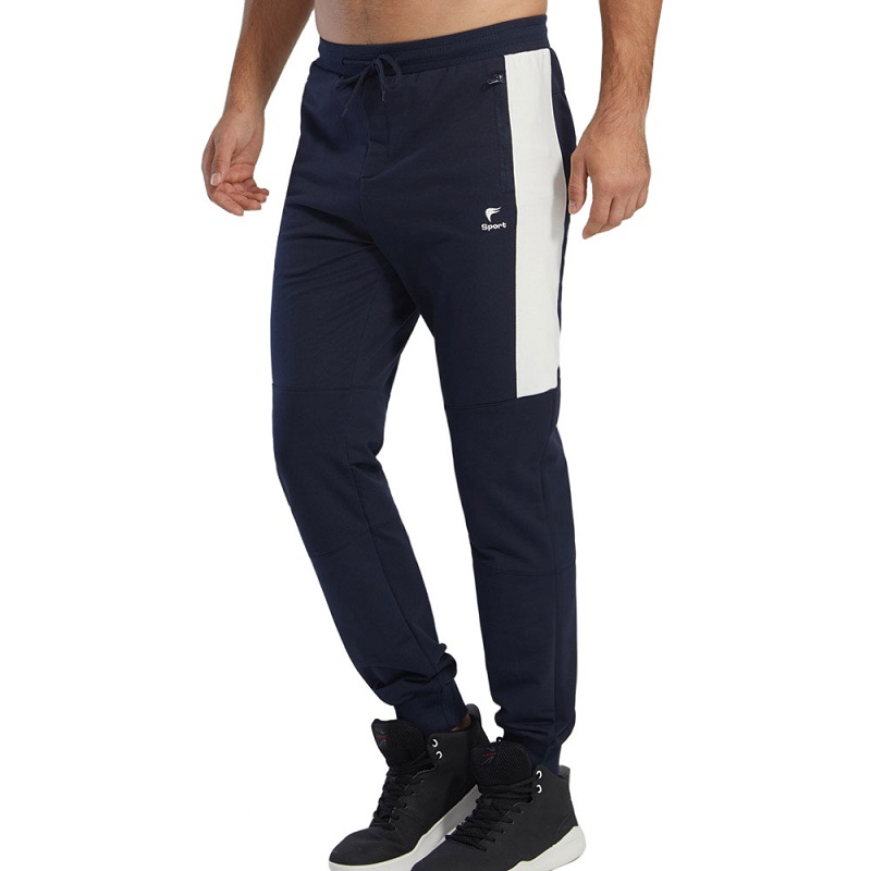 Men\ s Jougers Gym Elastic Close Bottom Workout Athletic Pants with Zipper Pockets