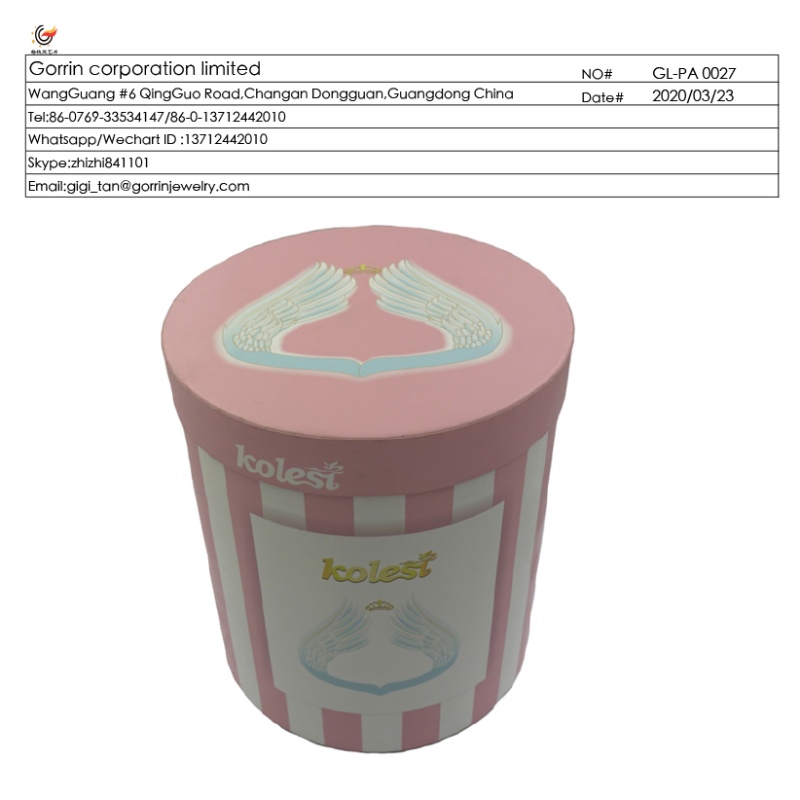 GL_PA0027 tynnyrikukka pyöreä paperilaatikko putkikotelo lasten mekko