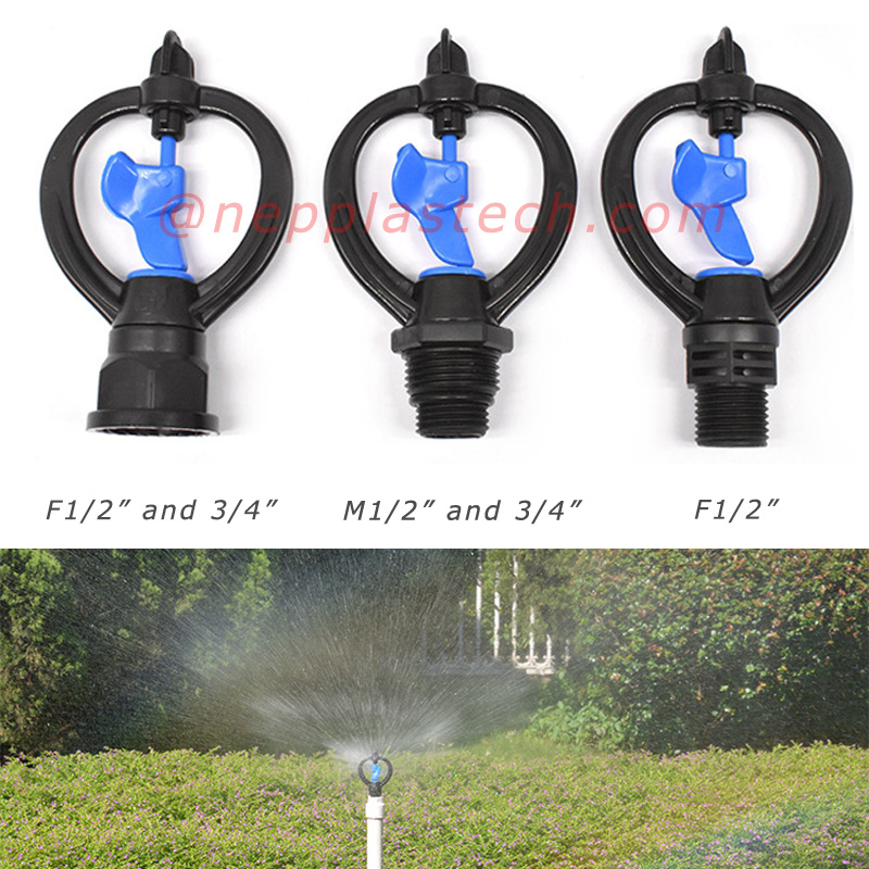 maatalouden suihkutuslaitteet 1\/2-tuumaiset pyörivä sprinklerit lastentarha pensas kastelu keskimatkan turbiini sprinklerit