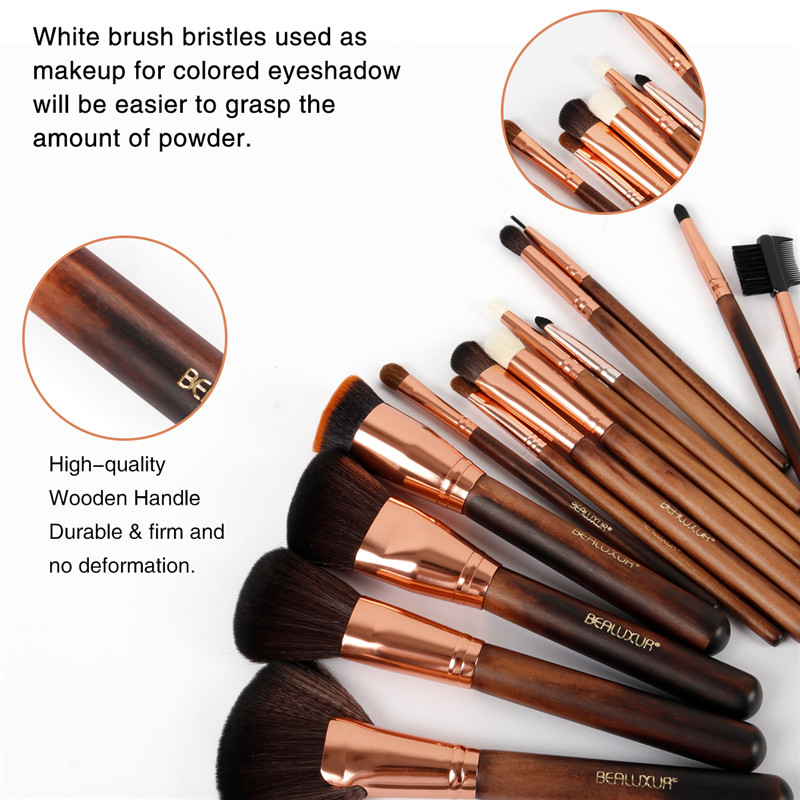 Makeutusharjat, 13pcs Make Bruches Premium Synthetic Bristles Powder Foundation Blush Contour Concealers Lip Eyeshadow Brusses Kit_Puuharja)
