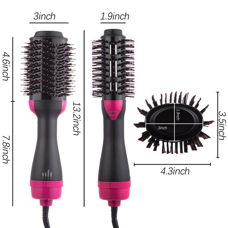 Kuumailmaharja hiustenkuivaaja ja Volumizer 4-IN-1 Salon Negative lon Styling Hair Dryer Brush keraaminen sähköpuhalluskuivain