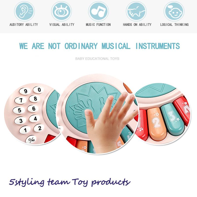 Lapset\\\\\\ s musiikki, valaistus, käsitaputus, elektroninen elin, puhelin, rumpu