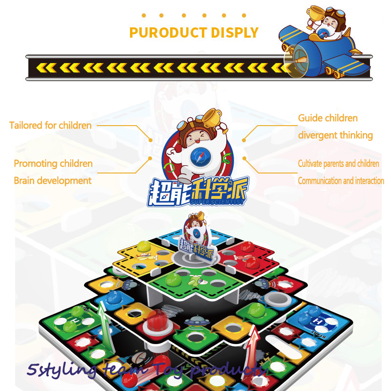 Lasten palapeli kolmiulotteinen lentävä shakki pöytälelupeli lelu kokoonpano käärme tikkaat 3-kerrostaulu ja shakki lelujakelu