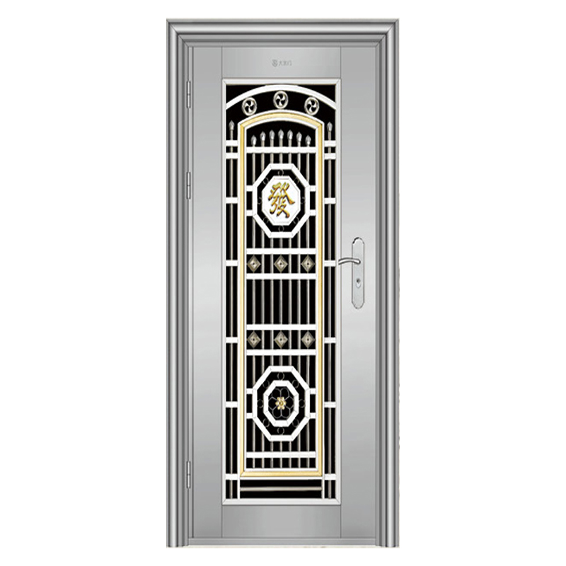 Monimutkainen moderni ulkopuolinen ruostumaton teräsovi