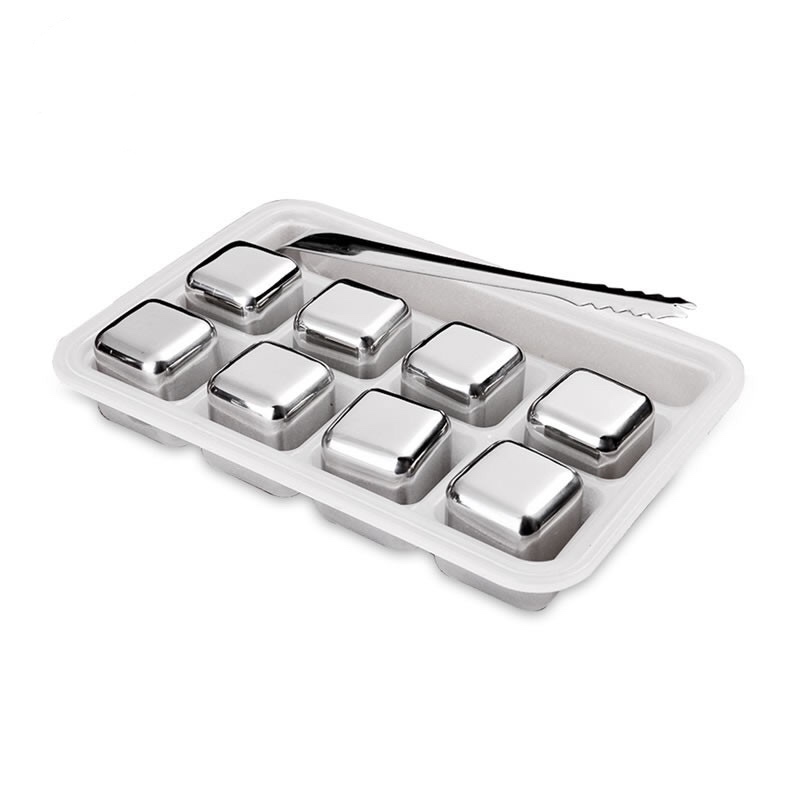 HOT myynti Square 27mm 8pcs set Stainless Steel Whisky Stones Ice cube