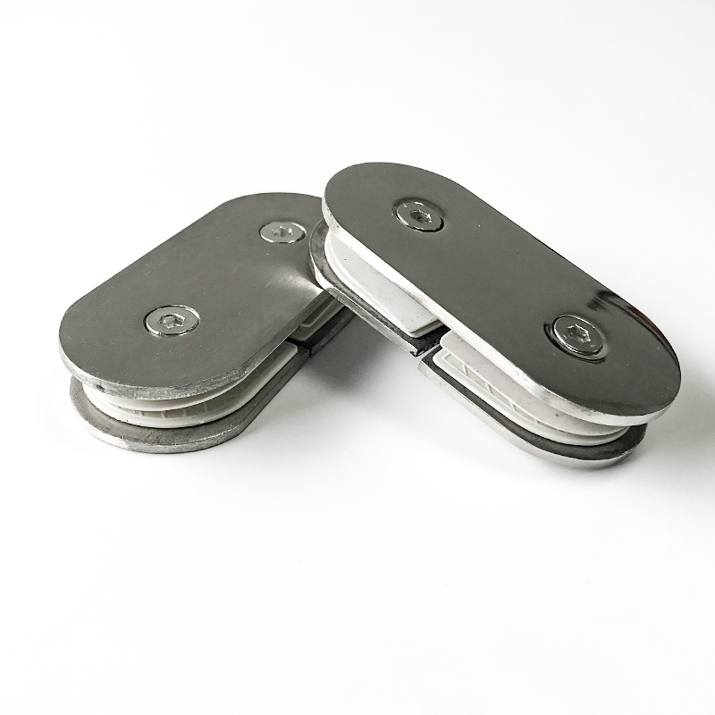 Kylpyhuoneen puristin Kylpyhuoneen lasioven puristin Ruostumattomasta teräksestä valmistettu kylpyhuonesarana Kaksinkertainen avoin kylpyhuoneen oven kiinnitin2