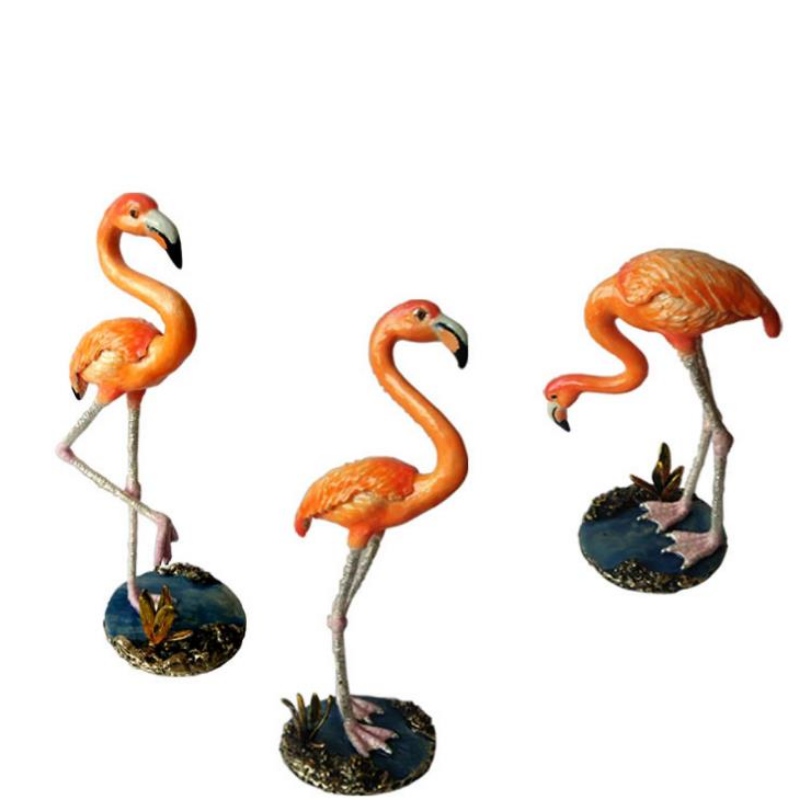 Flamingo luova pohjoismainen emalin värinen korkealuokkainen kokoelma korurasia metallinen swing table harts