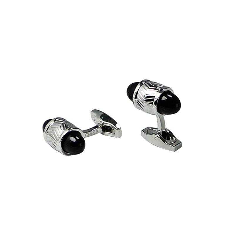 Musta Agate Bullet Novelty Cuff Links.