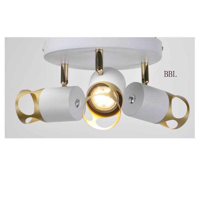 Modern spot light-3 valkoisella + gold metal shade, voi muuttaa suuntaa