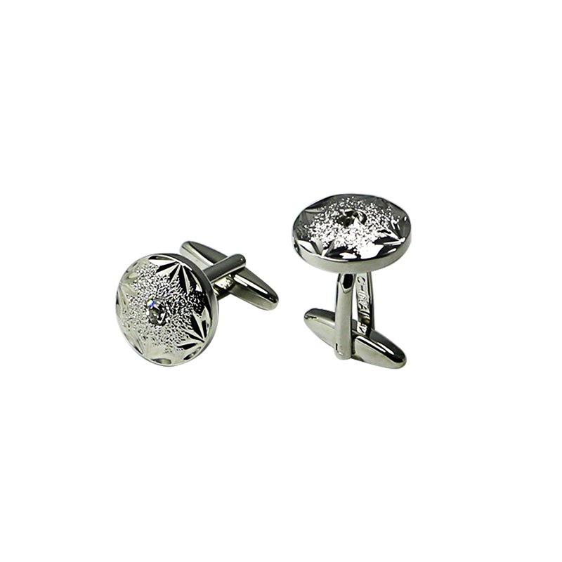 Crystal Round Personalised Shirts Cuff Links