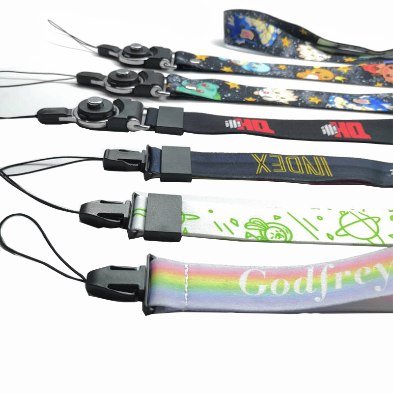 Factory suoramyynti kaksi yhden irrotettavan Lanyard Mobile Phone Lanyard silk screen Lanyard silking Lanyard Hot Transfer Lanyard Professional Mukauttaminen