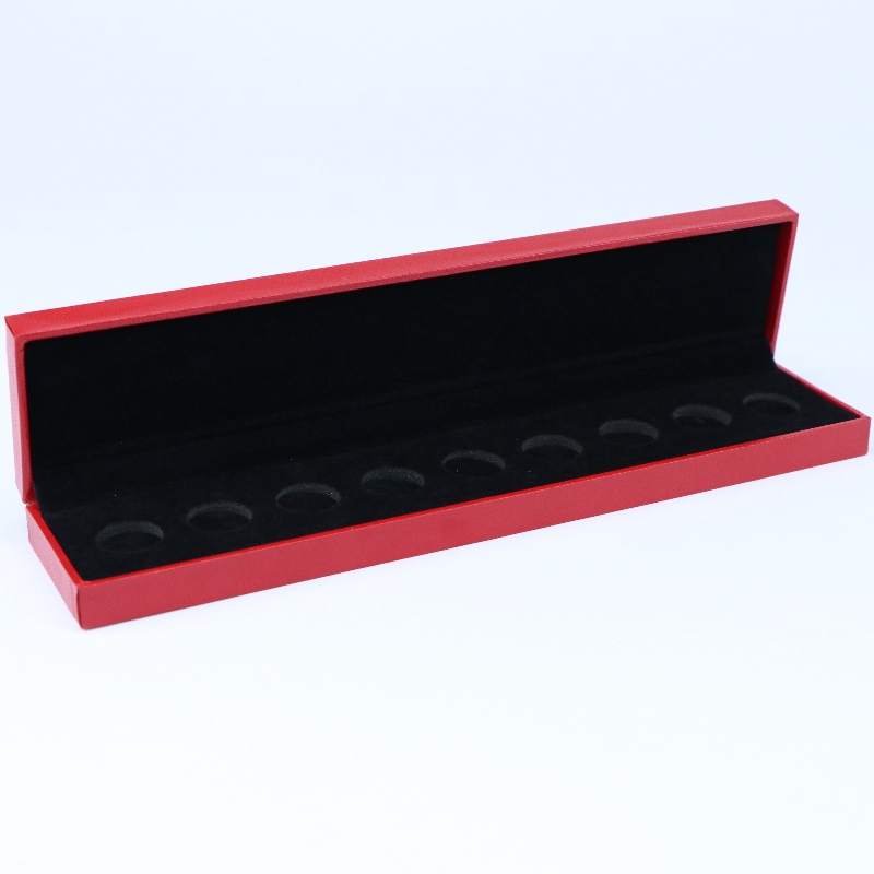 Tuote V-11 suorakulmion keinonahainen paperilaatikko 210 * 35 mm kolikoille, rintanappi & kaulakoru jne. Mm. 240 * 52 * 30, paino noin 130 g