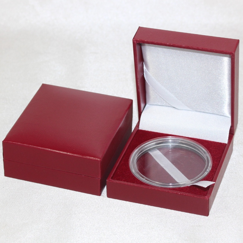 Kohta V-04 neliö PU Leather box for coin&virkamerkki, kalvosinnapit, solmioliitin jne. mm.63*68*28, paino noin 50g