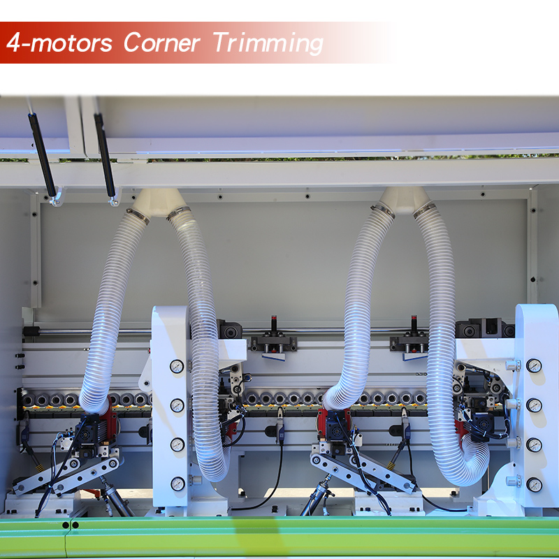 Reunakaistalaitteen valinnainen kokoonpano: 4-motors Corner Trimming/ Dual Rail Quick End Trimming
