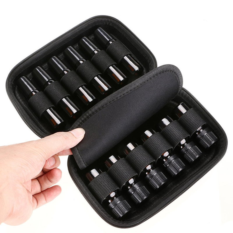 12 ruudukon eteerisen öljypussin olemusöljypullon säilytyspussi vetoketjullinen kannettava eteerinen öljy pakkausrasian säilytyslaatikko