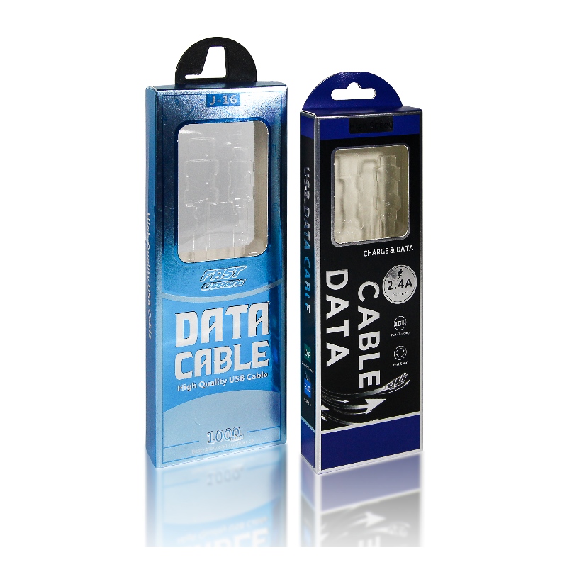 Tavanomaisesti painetut USB-kaapelipakkauslaatikot, joissa on läpipainopakkaus