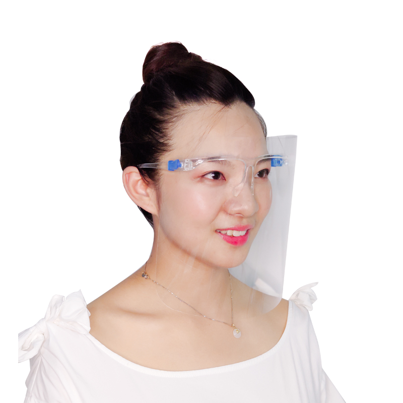 Muovinen läpinäkyvä suojelija roiskeita estävillä koko kasvojen kasvonsuojalasilla kasvosuojussuoja