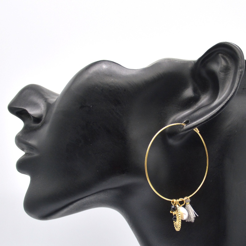 Ruostumattomasta teräksestä valmistetut kultaiset klassiset kiillotetut pyöreät putkikorvakorut, Kiina Ruifanbao -korujen jalostustehdas