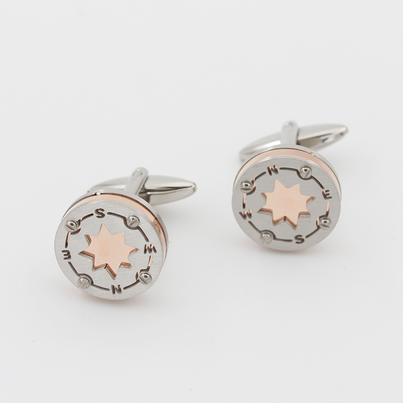 Tukku miesten kaksisävyiset ruostumattomasta teräksestä valmistetut kalvosinnapit