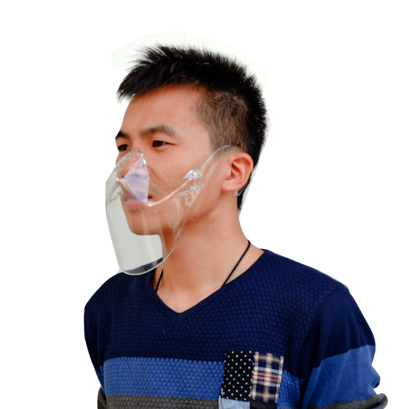 Muovinen näkyvä suusuoja anti sumua hengittävä turvasuojus suukan läpinäkyvä suu- ja nenäsuojus