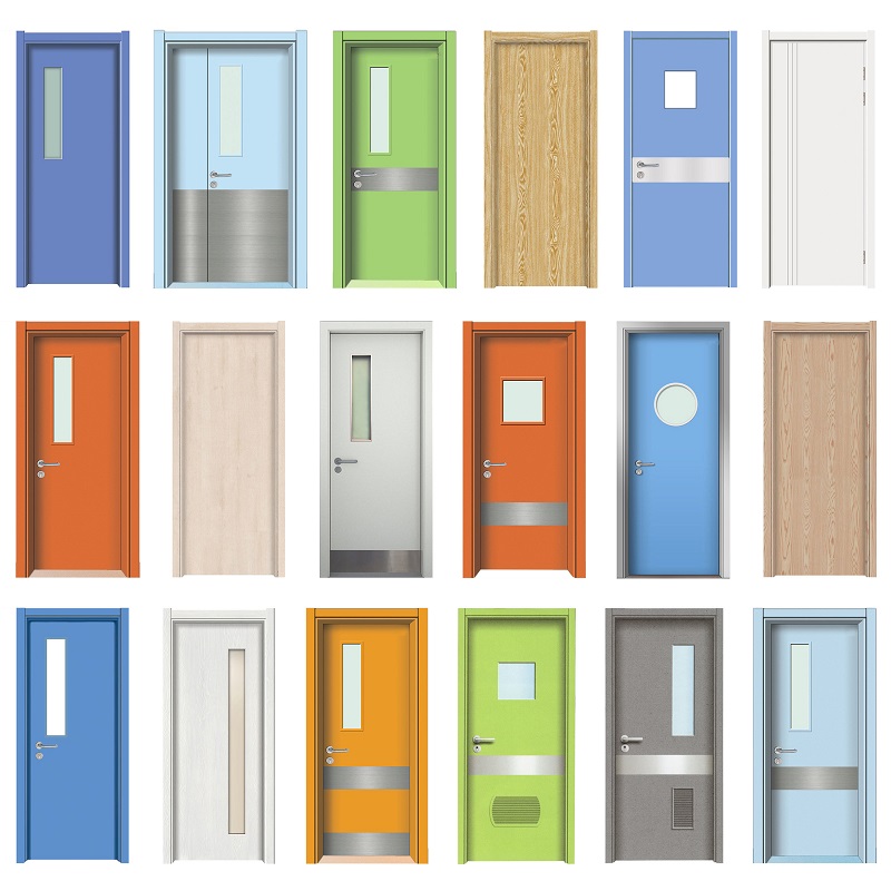 High Quality Mdf Skin Wooden Double Designs Laminoid Door Cheap House Wood Grain Color Fir Door Customited Steel Wooden Door Main Gate Colors Hospital Doors