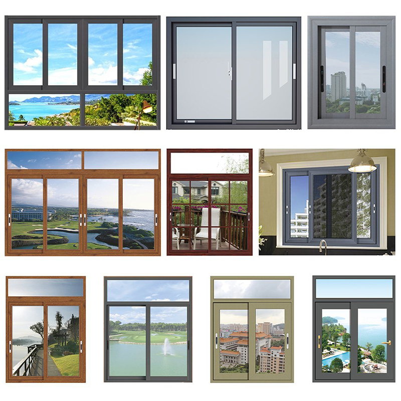 Väri Ikkunat Liukuvat Alumiinilasi Ovet Uusi Design Saksan Hardware Windows Double Glass Sliding Door and Doors Brand New Aluminum Windows Fiber Glass Mesh Sliding Door with with Screen Aluminium Windows